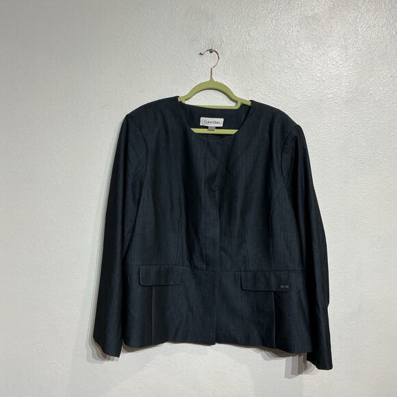 Calvin Klein Charcoal Gray Blazer Sz 22W - Picture 6 of 9